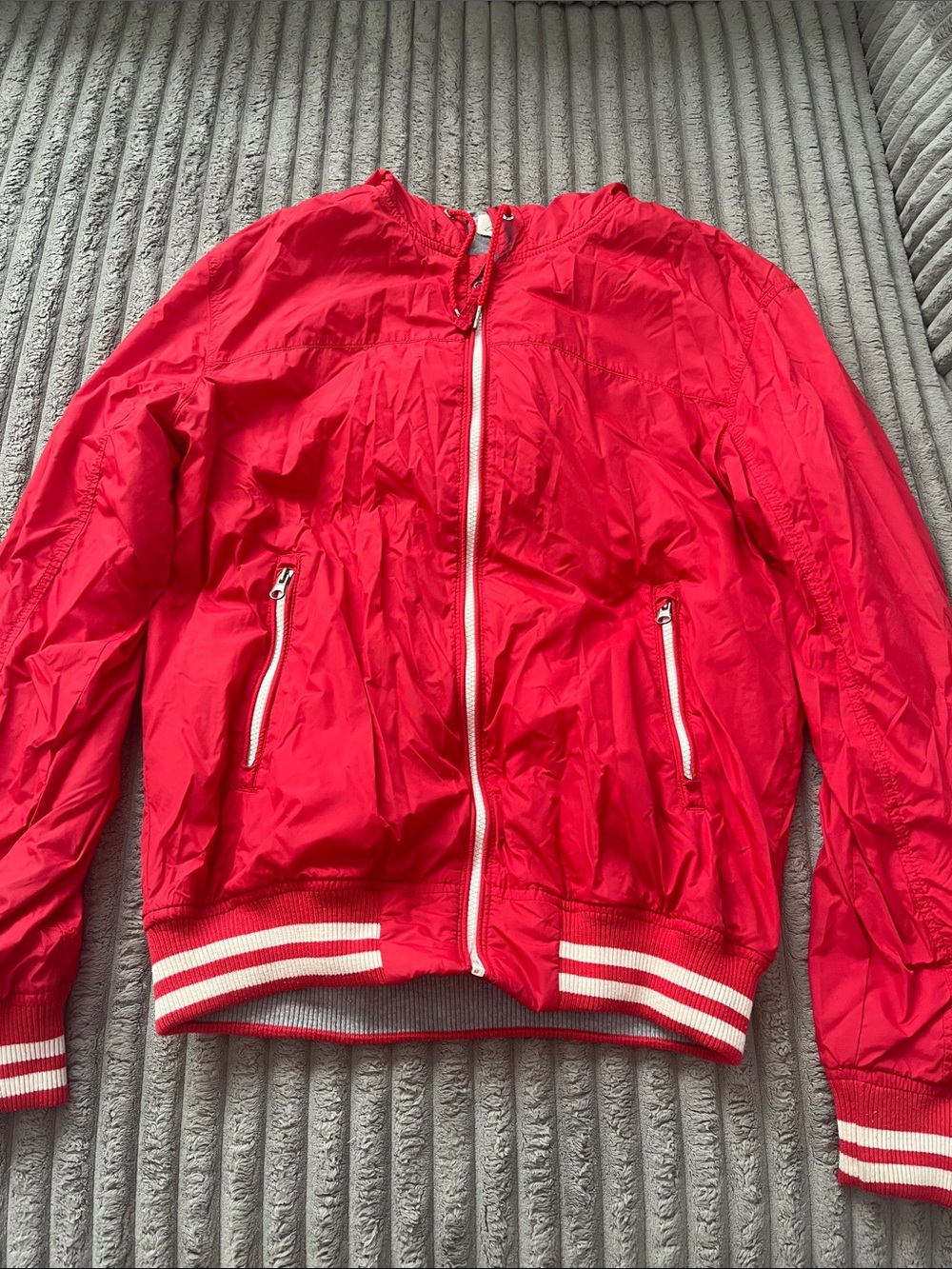H&M Men’s Red and Grey Athletic Jacket